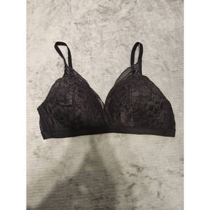 Knix Lace Deep V Bralette Size M Medium Black Bra